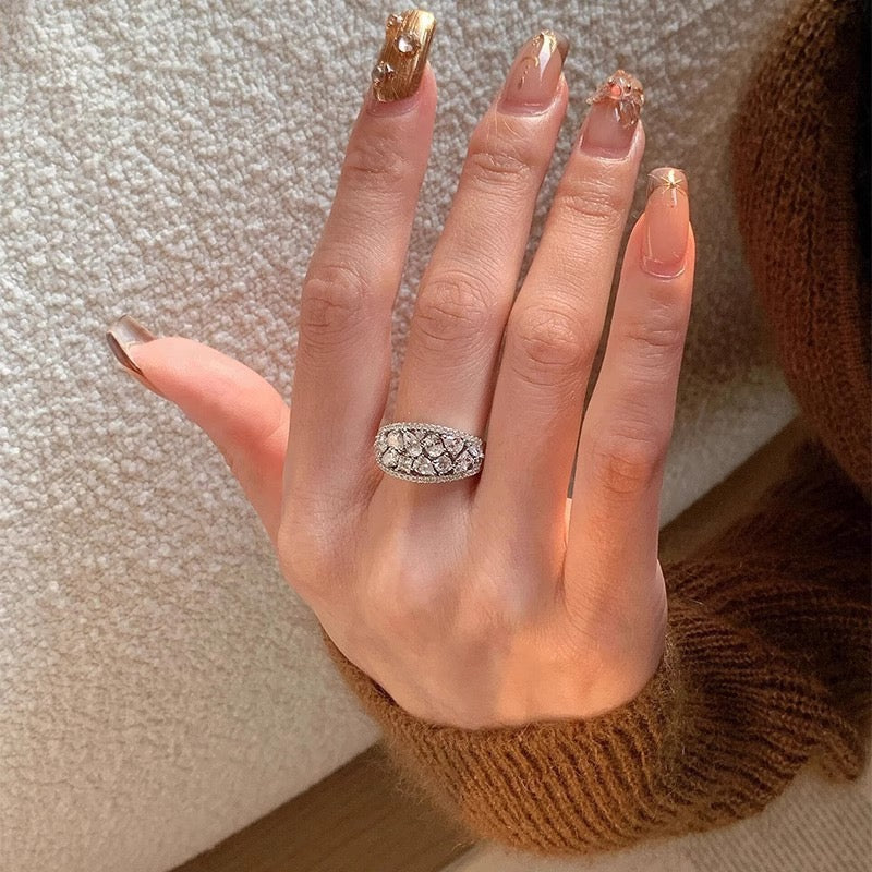 Oval Ice Bloom Ring