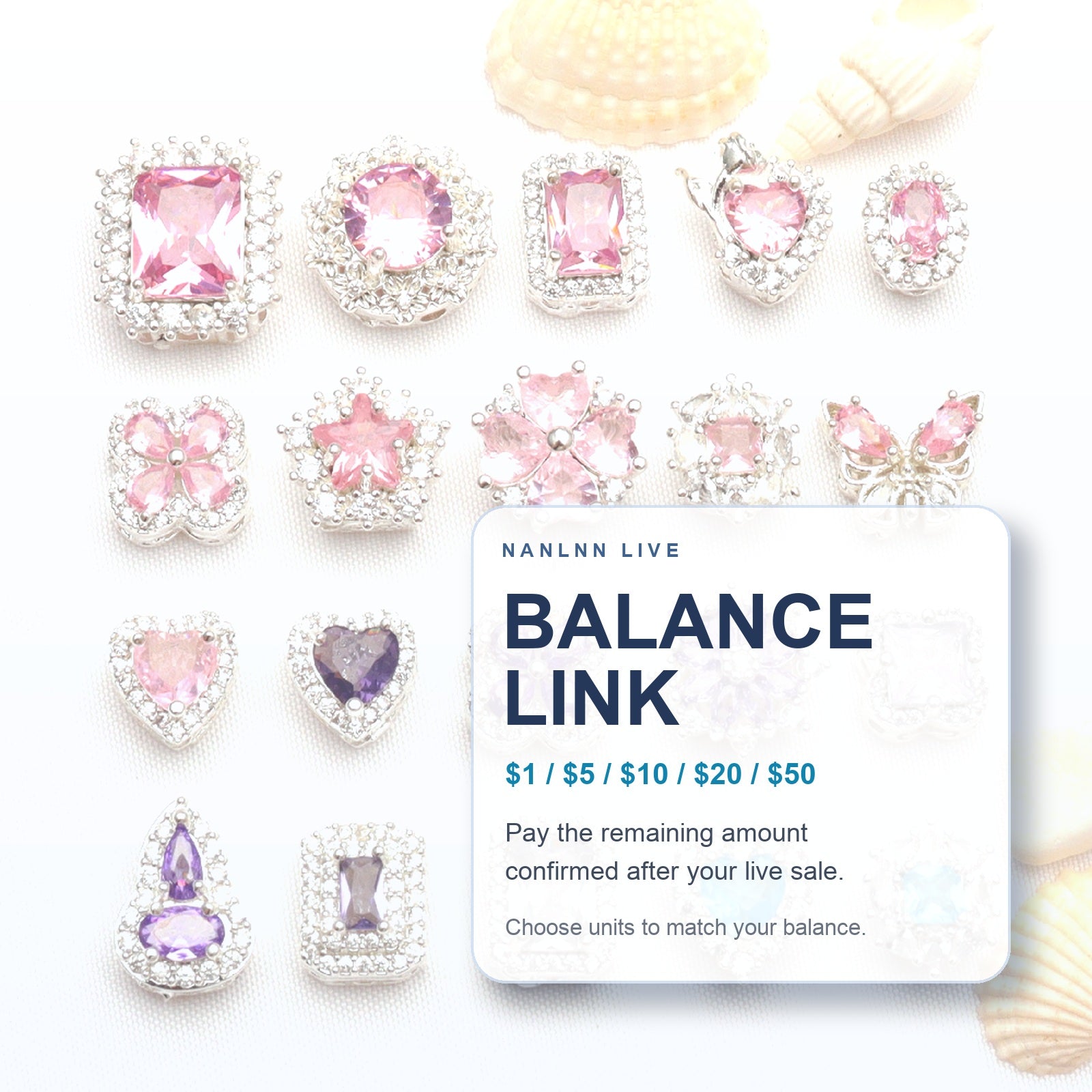 Nanlnn live sale balance link main image with gemstone charm beads
