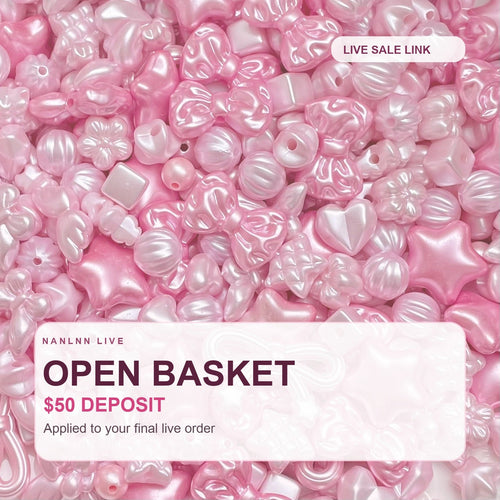 Nanlnn live sale open basket deposit main image with pink pearl beads