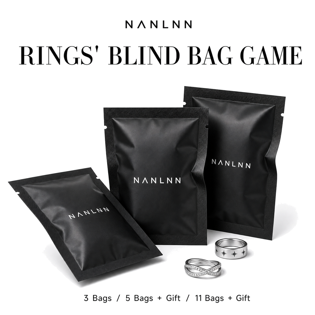 Nanlnn ring blind bag game with surprise ring bags
Surprise ring blind bag package with bonus ring gift
Nanlnn jewelry mystery ring bags for live shopping